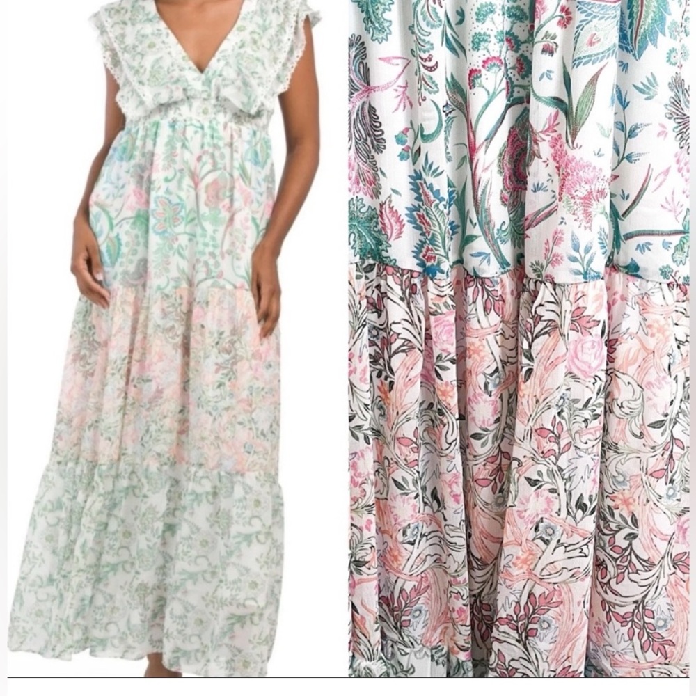 House of Harlow 1960 Floral Maxi Dress - Green, Pink, White